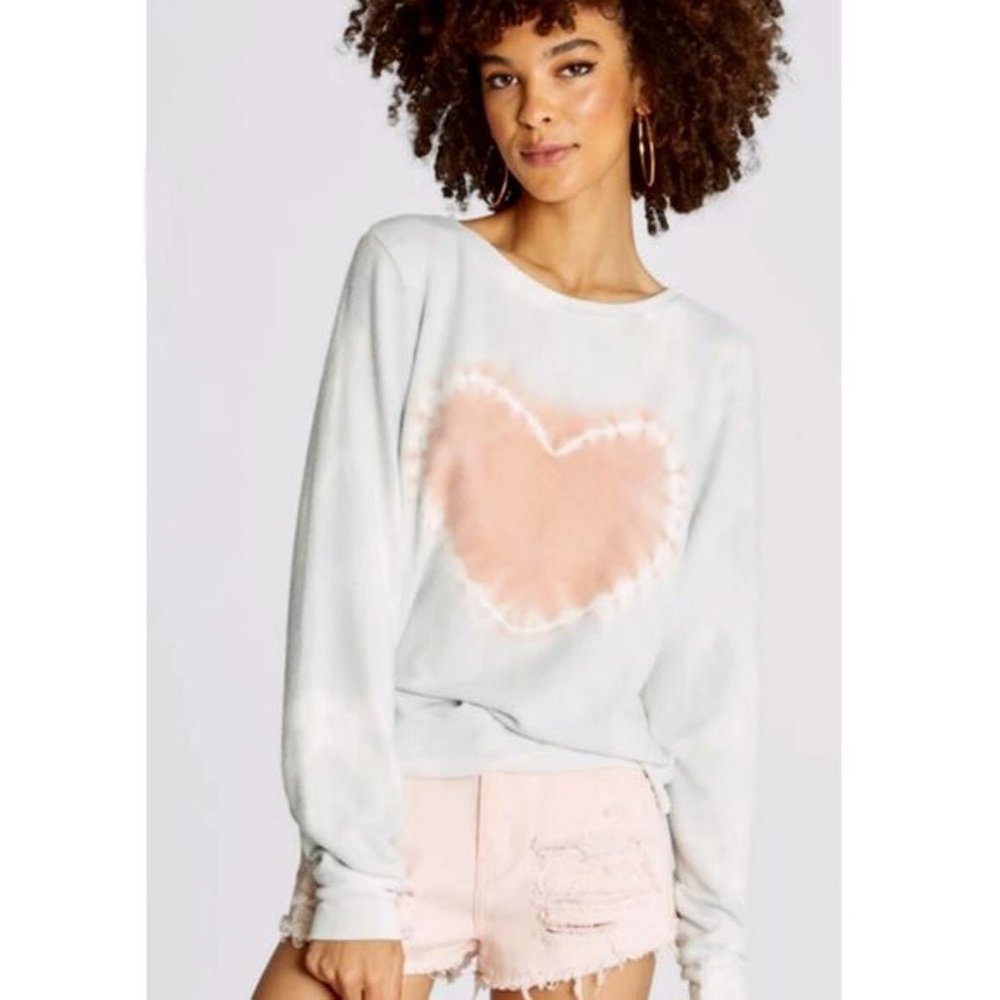 Wildfox Heartfelt Tie Dye Oversized Sweatshirt L